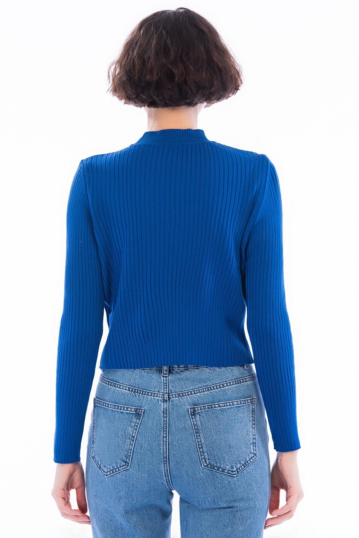 8456139 Triko Yarım Balıkçı Kısa Kazak SAKS