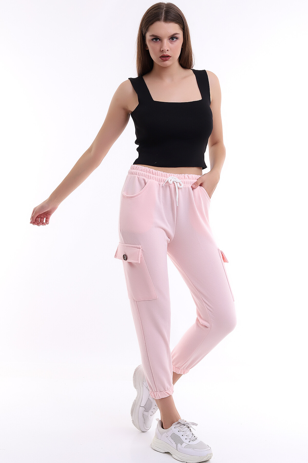 21323200 İkiiplik Kargo Cepli Pantolon PEMBE