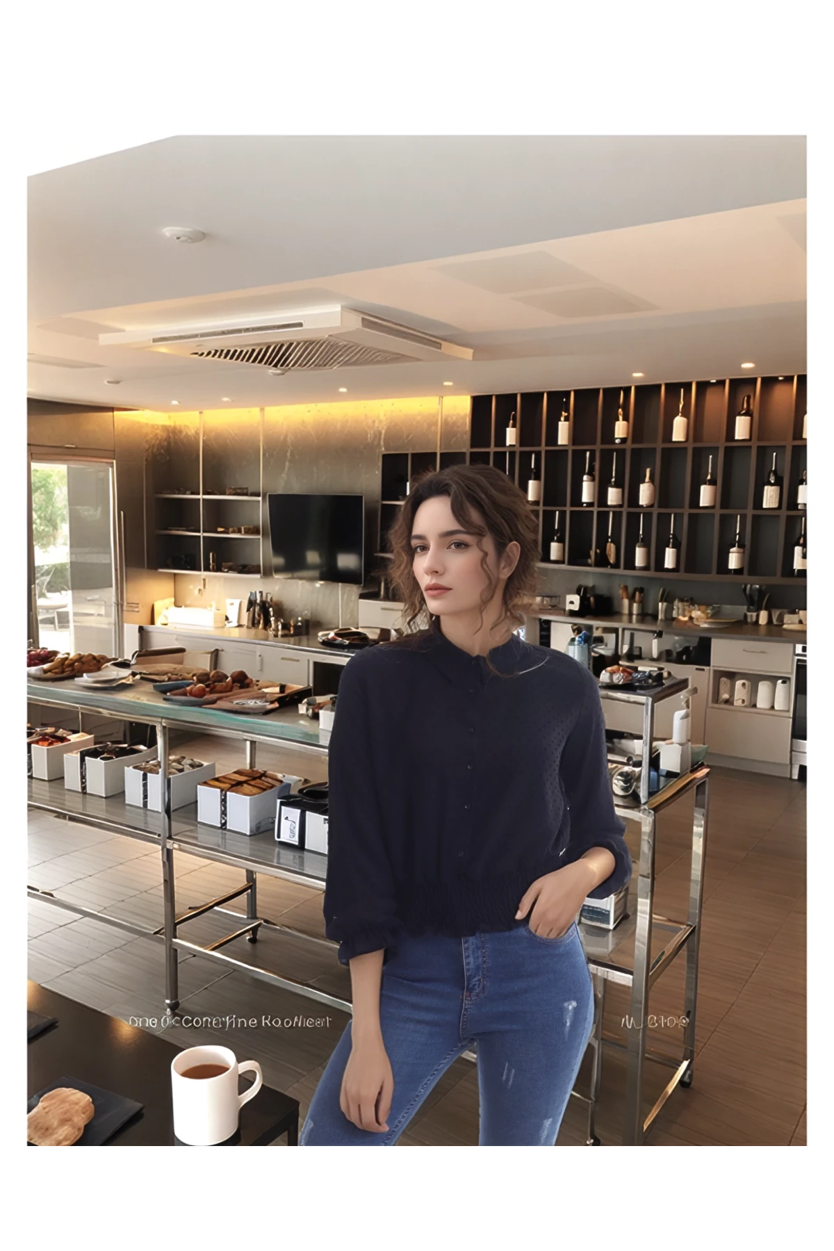 20343305 Dok.Ponponlu Eteği Gipeli Gömlek SIYAH