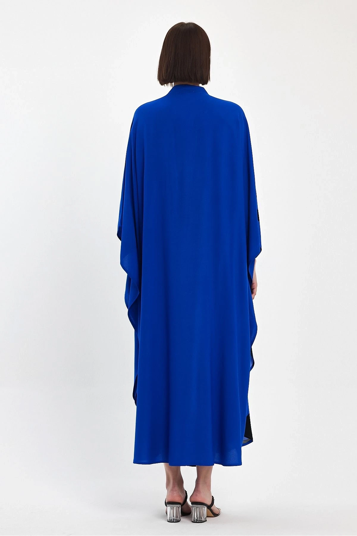 VP1033 Hakim Yk Baskı ve Nakış Dty Büyük Beden Gömlek Elbise MAVI