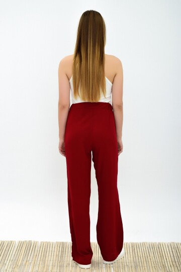 9313333 Viskon Cepli Bol Paça Pileli Pantolon BORDO
