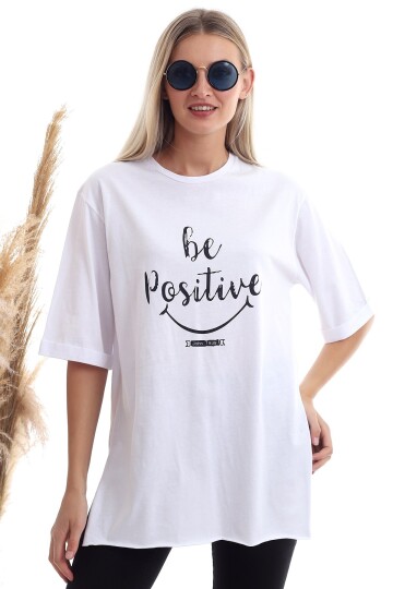 20333402 Süprem Be Positive Baskılı T-Shirt BEYAZ