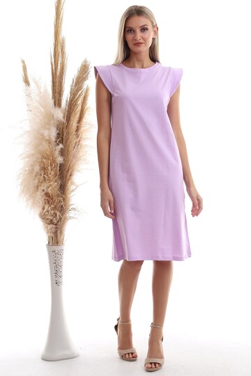 20333416 Süprem Omuzu Telalı Elbise LILA
