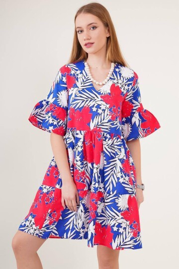 22224139 Des.Terry Cotton Kol Fırfırlı Elbise SAKS ÇIÇEK