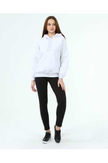 8482810 Üçiplik Reglan Kol Kapşonlu Sweat GRI MELANJ