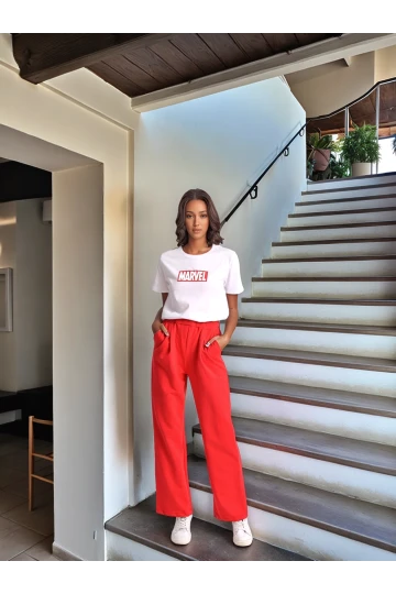 9292933 İkiiplik Cepli Bol Paça Pantolon KIRMIZI