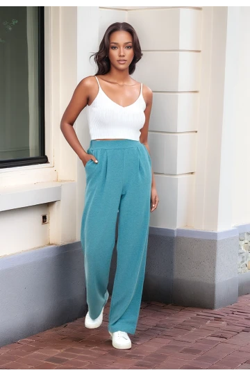 9292933 İkiiplik Cepli Bol Paça Pantolon TURKUAZ