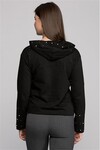 7474715 2 İplik Etekucu Kolucu Kapüşonu İncili Sweatshirt SIYAH