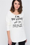 7491245 In Love Yazılı Uzun Reglan Kol Tunik EKRU