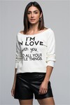 7341245 In Love Yazılı Uzun Reglan Kol Tunik EKRU