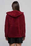 7363602 Welsh Fermuarlı Cepli Kapüşonlu Sweatshirt BORDO