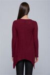 7429003 Yumoş Yakası Zincir Detaylı Salaş Tunik BORDO