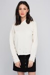 8154715 2 İplik Etekucu Kolucu Kapüşonu İncili Sweatshirt EKRU