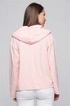 7502510 Önü İncili Bağcıklı Kapüşonlu Sweatshirt PUDRA