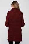 80353681 Balıkçı Yaka Yanı Yırtmaçlı Triko Tunik BORDO