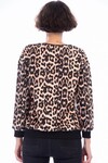 8451371 Peluş Desenli Eteği Kolu Ribana Sweat KAHVE LEOPAR