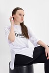 9092895 Süprem Beautiful Baskılı Kapri Kol Salash Tshirt BEYAZ