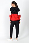 9361694 Hürrem Garnili Pant+Sweat İkili Takım SIYAH KIRMIZI