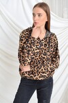 9391700 İkiiplik Leopar Desenli Kanguru Cepli Kapşonlu Sweat LEOPAR