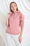 9392810 Üçiplik Reglan Kol Kapşonlu Sweat GUL KURUSU