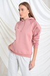 9392810 Üçiplik Reglan Kol Kapşonlu Sweat GUL KURUSU