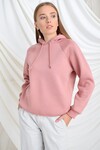 9392810 Üçiplik Reglan Kol Kapşonlu Sweat GUL KURUSU