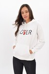 9423173 İkiiplik Kapşonlu Baskılı Sweatshirt EKRU