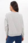 9454545 İkiiplik Şardonlu V Şerit Payetli Sweatshirt GRI