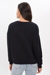 9454545 İkiiplik Şardonlu V Şerit Payetli Sweatshirt SIYAH