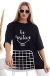 20333402 Süprem Be Positive Baskılı T-Shirt SIYAH