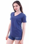 7050466 V  Yaka Boyfriend T-Shirt INDIGO