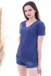 7050466 V  Yaka Boyfriend T-Shirt INDIGO