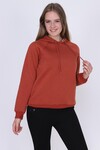 8482810 Üçiplik Reglan Kol Kapşonlu Sweat KIREMIT