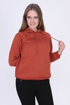 8482810 Üçiplik Reglan Kol Kapşonlu Sweat KIREMIT