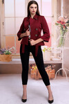 21405009 Beli Kuşaklı Trenchcoat BORDO