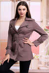 21405009 Beli Kuşaklı Trenchcoat KAHVE