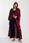VP1015 Desenli Alt&Üst Kaftan Takım KIRMIZI