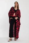 VP1015 Desenli Alt&Üst Kaftan Takım KIRMIZI