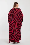 VP1015 Desenli Alt&Üst Kaftan Takım KIRMIZI