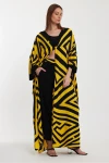 VP1015 Desenli Alt&Üst Kaftan Takım SARI
