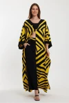 VP1015 Desenli Alt&Üst Kaftan Takım SARI