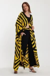 VP1015 Desenli Alt&Üst Kaftan Takım SARI